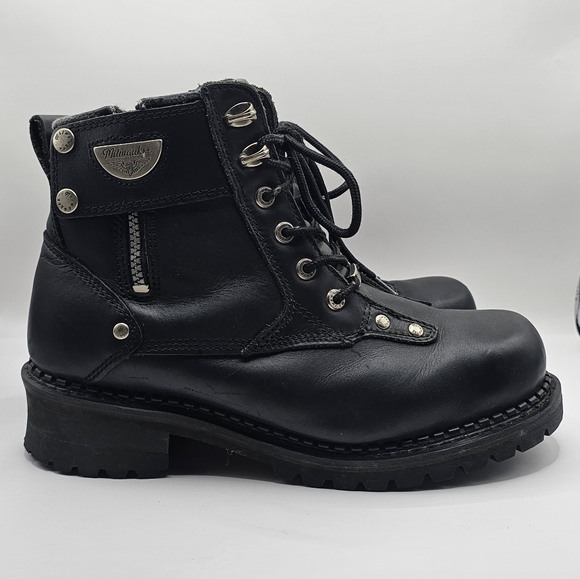 Milwaukee Leather Black Motorcycle Boots - Picture 3 of 8